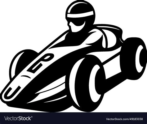 Racing - black and white Royalty Free Vector Image