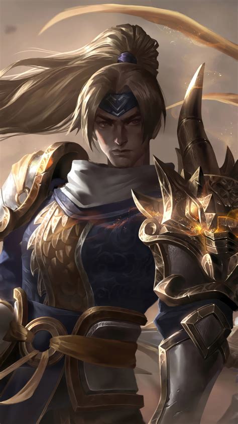 Xin Zhao Golden Chroma Lol 4k 8k 3580i Wallpaper Iphone Phone