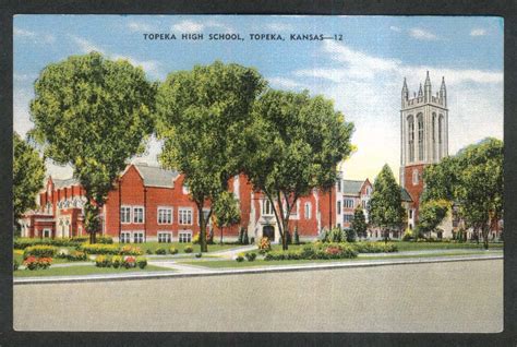 Topeka High School Topeka Ks Postcard 1930s