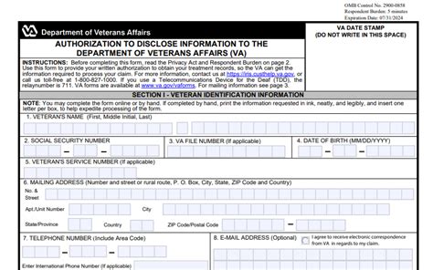 Printable Fillable Va Form 21 4142a