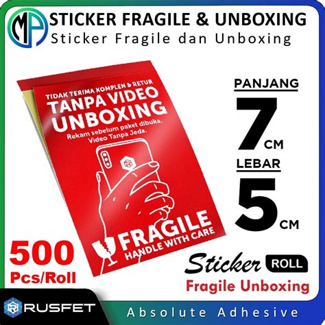 Jual Stiker Wajib Video Unboxing Sticker Fragile Unboxing 500pcs Per Roll Fragile Unboxing