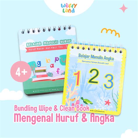 Jual WUFFYLAND Bundling Wipe And Clean Belajar Menulis Angka Dan Huruf