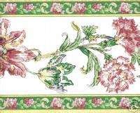 Wallpaper Border Victorian Vintage Floral Swag on Cream