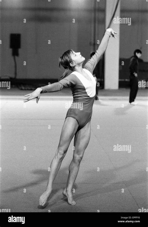 Download this stock image: Olga Korbut, Olympic Gymnast, training with ...