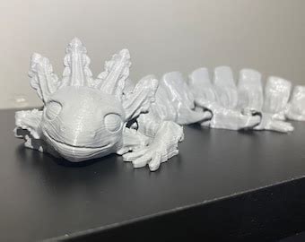 Big SMILE Axolotl Toy Articulated Stress Relief 3D Printed Worry Pet