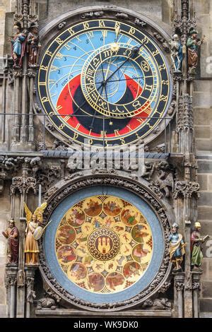 Astronomical Clock On Historic Town Hall At Old Town Square Prague