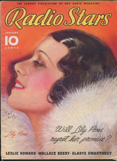 Lily Pons Radio Stars Magazine January 1936 Cover Photo United States