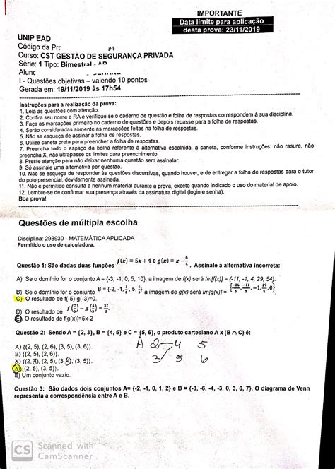 Prova De Matematica Aplicada Unip Braincp