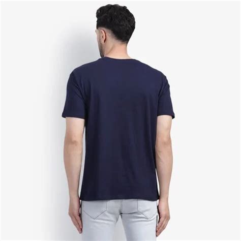 Plain Men Medium Half Sleeve Polyester T Shirt Round Neck At Rs