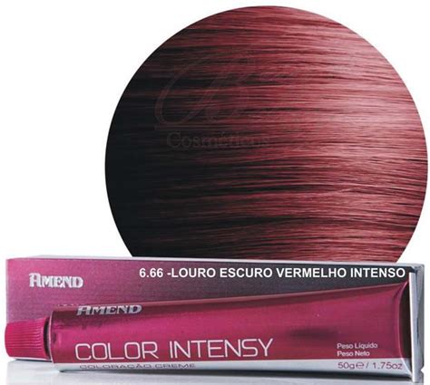 TINTA AMEND COLOR INTENSY 6 66 Louro Escuro Vermelho Intenso Tinta De