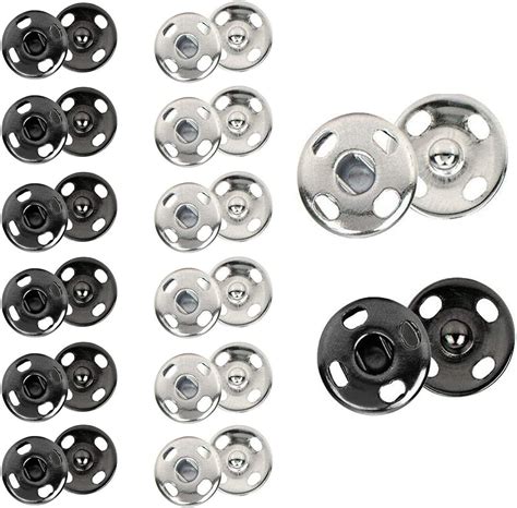 Sets Mm Poppers Fasteners Kit Press Studs Snap Fasteners Sew On