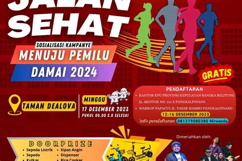 KPU Babel Adakan Jalan Sehat Dan Sosialisasi Kampanye Menuju Pemilu