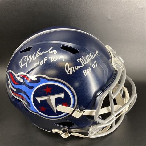 HOF Titans Multi Signed Replica Speed Helmet Signed By Bruce Matthews