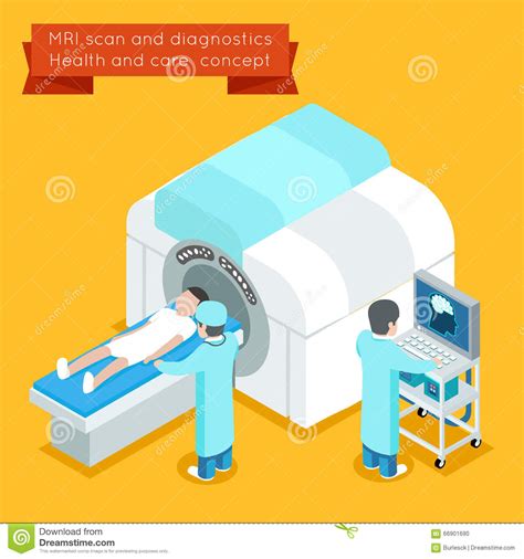 MRI Prozess Isometrisches Vektorkonzept Der Gesundheit 3d Und Der