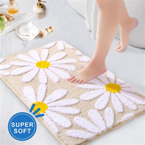 Wergifts Bathroom Rugs Non Slip Washable, Beige Large Bath Mats for ...