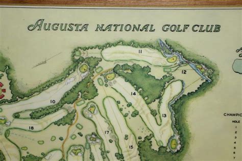 Lot Detail - Vintage Augusta National Course Map Mounted on Wood