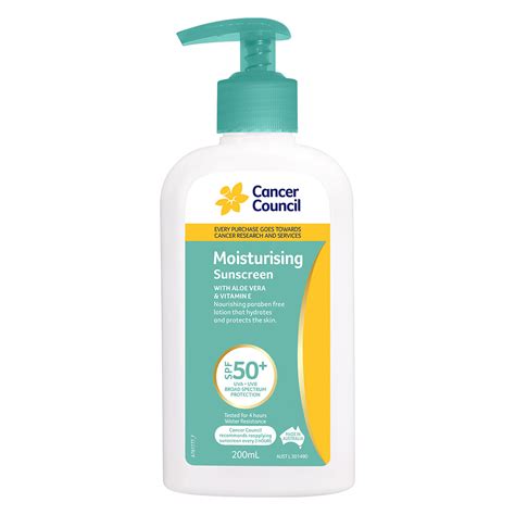 Moisturising Sunscreen SPF50+ 200ml – Cancer Council Shop