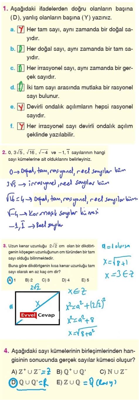 S N F Temel D Zey Matematik Ders Kitab Sayfa Cevaplar Ayd N