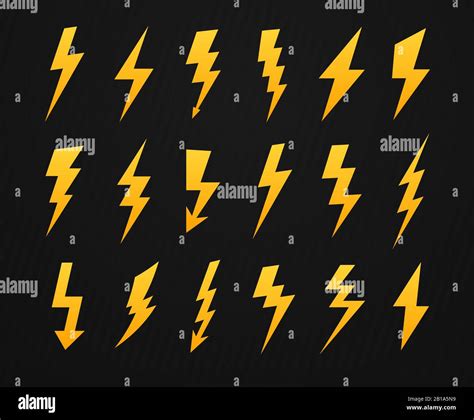 Gelbe Blitz Silhouette Elektrische Leistung Hochspannung Thunderbolt