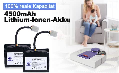 Melasta 2Pack 7 2 V 4500 MAh Lithium Ionen Akku Batterie Kompatible Mit