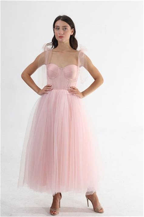 Corset Tulle Midi Dress Prom Dress Fairy Blush Pink Princess Etsy