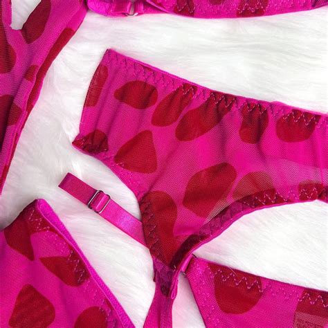 Leopard Lingerie Set With Garter Belts Free Shipping