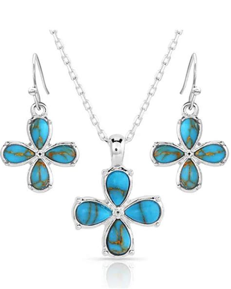 Product Name Montana Silversmiths Womens Wildflower Turquoise Jewelry Set