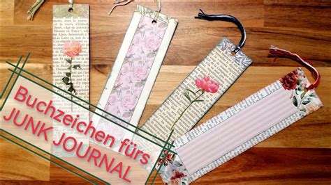 Buchzeichen Lesezeichen fürs JUNK JOURNAL aus Buchseiten auf