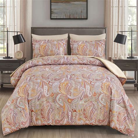 Amazon Djy Paisley Comforter Set King Size Piece Bed In A Bag