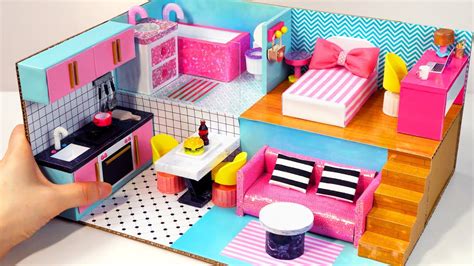 Diy Miniature Cardboard House 29 Bathroom Kitchen Bedroom Living