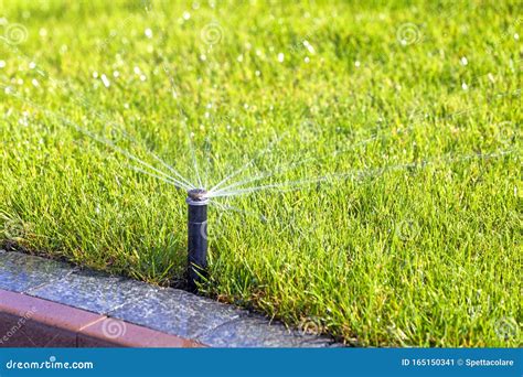 Underground Irrigation Sprinkler System, Automatic Watering Stock Image - Image of pipe ...