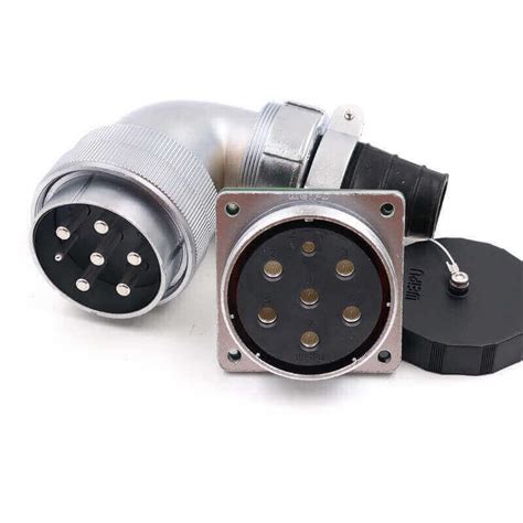 Aviation Male Plug And Female Socket WF55 7 Pin Right Angle TV Z