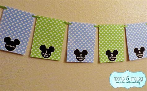 Baby Mickey Mickey Mouse First Year Photo Banner Diy 12 Etsy