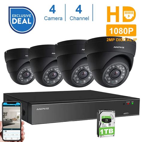 Anpviz 4CH 1080P POE NVR Kit CCTV Security System 2 0MP Vandalproof