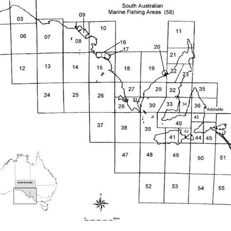 Map Of South Australia Showing The Garfis Fishing Blocks Download