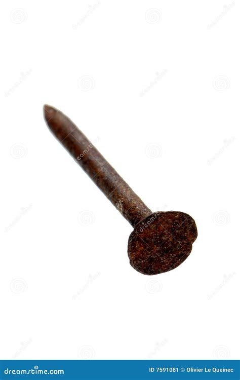 Old Rusty Corroded Construction Nail Isolated Stock Image Image Of