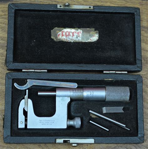 The L S Starrett Co Satin Chrome No Mul T Anvil Micrometer