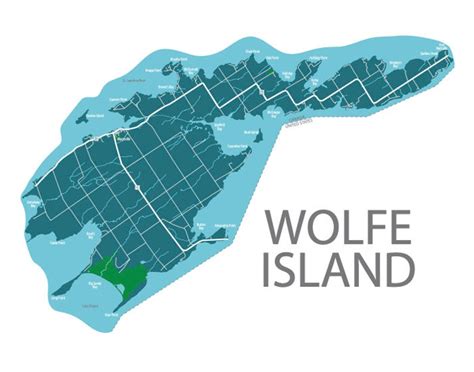 Typographic Map of Wolfe Island Ontario Canada Thousand - Etsy