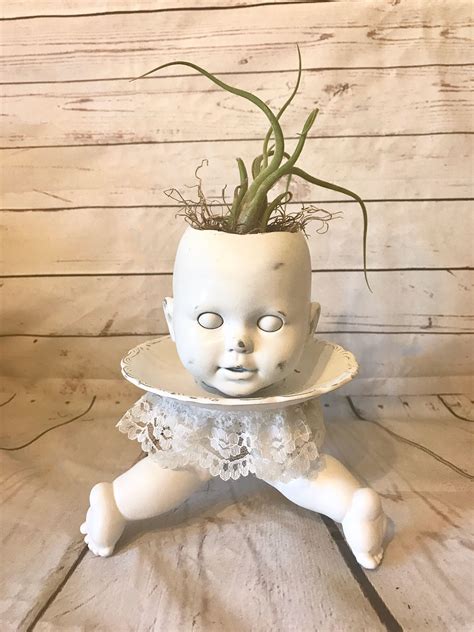 Weird Doll Planter Creepy Doll Weird Art Repurposed Doll Etsy