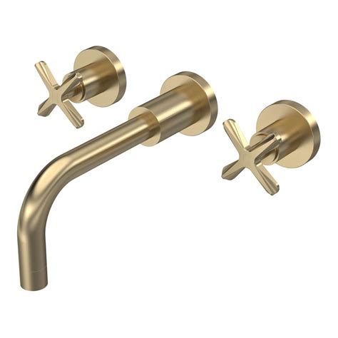 Nuie Aztec Wall Mounted Basin Mixer Tap Brushed Brass Clx