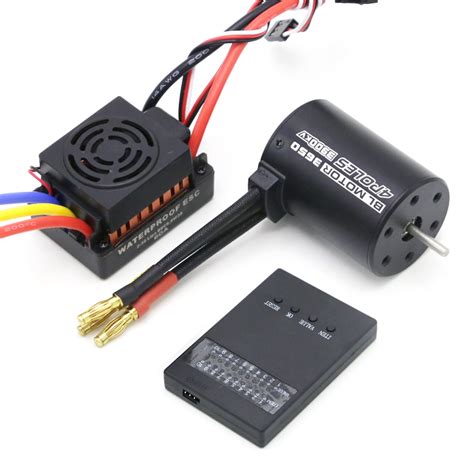 Upgrade Rc Waterproof 3650 3900KV RC Brushless Motor 60A ESC Programmer