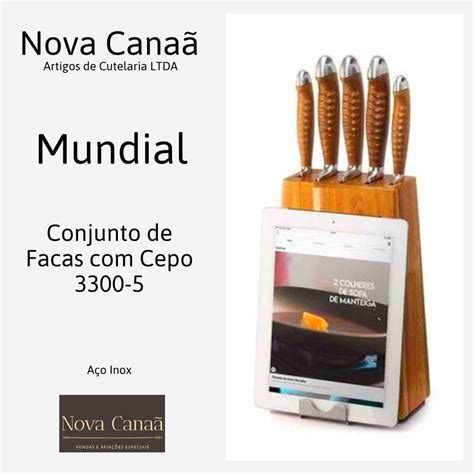 Conjunto De Facas Cepo 3300 5 Mundial Renaissance Shopee Brasil