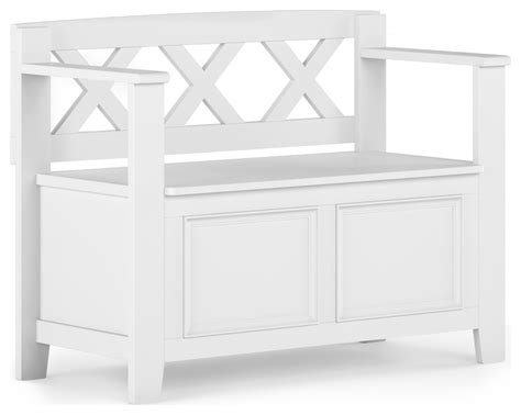 Amherst Solid Wood Small Entryway Storage Bench - Transitional - Accent ...