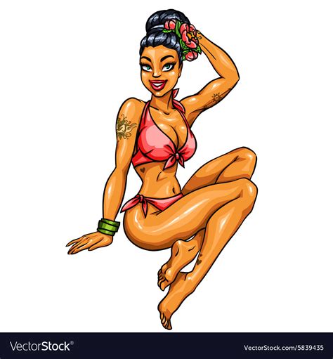 Bikini Girl Isolated Royalty Free Vector Image