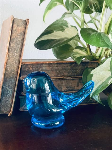 Vintage Blown Glass Bluebird Of Happiness Leo Ward Signed Etsy