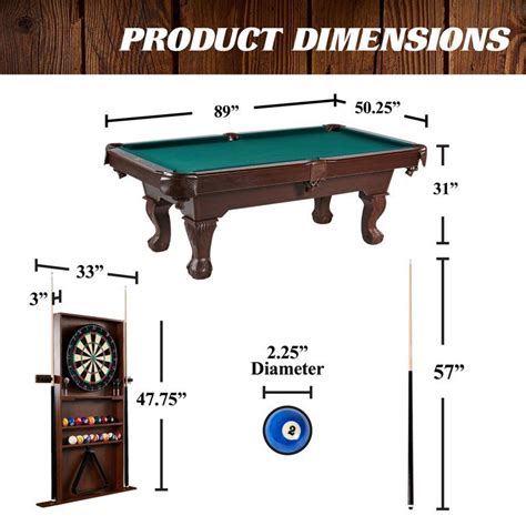 Barrington 90 Ball And Claw Leg Billiard Pool Table With Cue Rack And