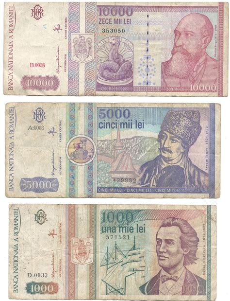 Vintage Banknotes Lot Romania Pieces Money Currency