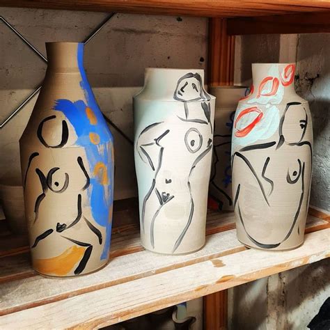 Emily Gibbard On Instagram 3 Nude Vases In Various Stages Of Drying