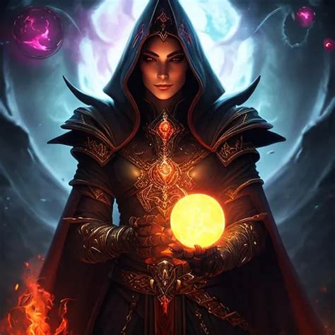 Portrait Of A Diablo Necromancer With Glowing Red Or