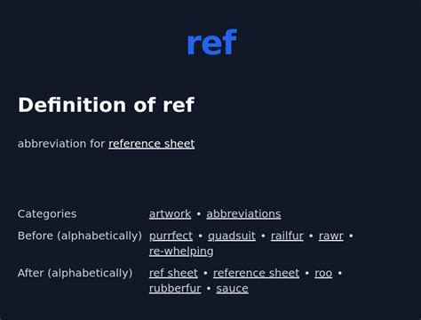 ref definition  furry dictionary